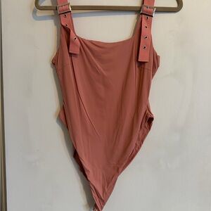 Tiger Mist Pink Belted Bodysuit